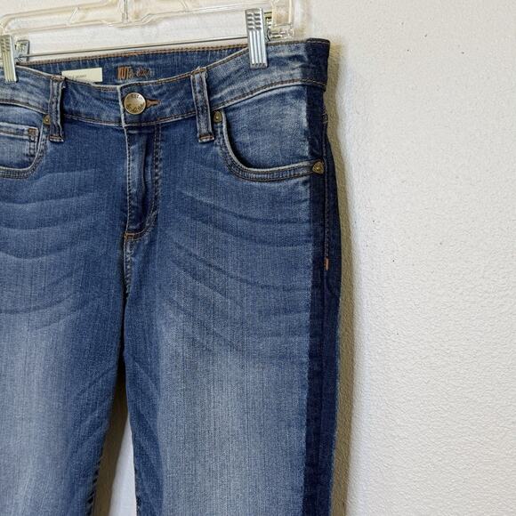 Kut from the Kloth Ankle Skinny Jeans Womens 10 Medium Wash Frayed Hem Stretch - Picture 2 of 8